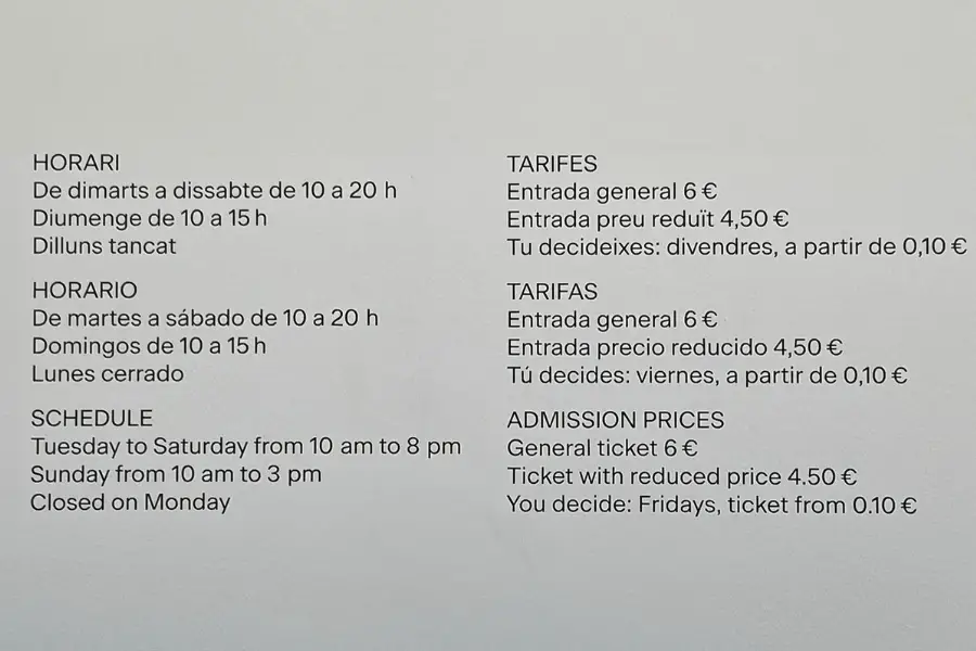 Es Balluard opening times