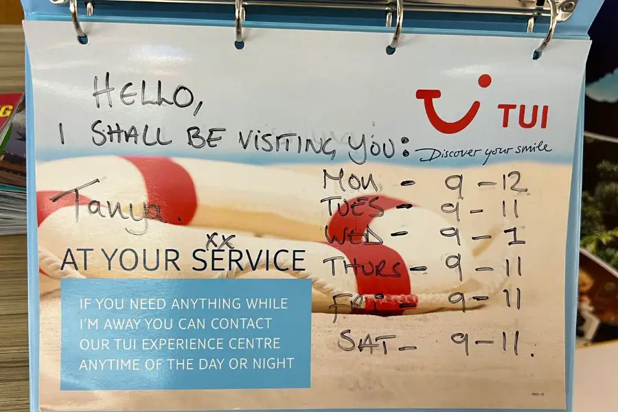 TUI rep service at the BQ Azul Delfin Alcudia