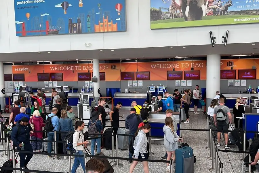 Check in at Bristol Airport UK