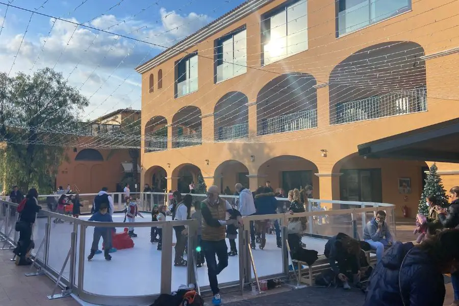 Ice skating at Puerto Portals in Mallorca