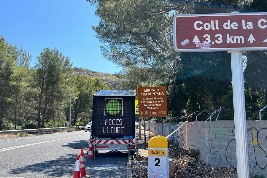 Traffic restrictions in Formentor Mallorca