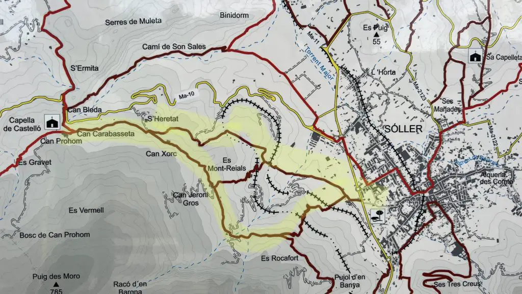 A Map to an Easy Soller Hike